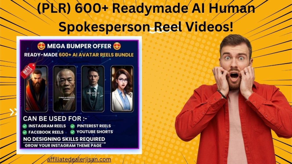 (PLR) 600+ Readymade AI Human Spokesperson Reel Videos!